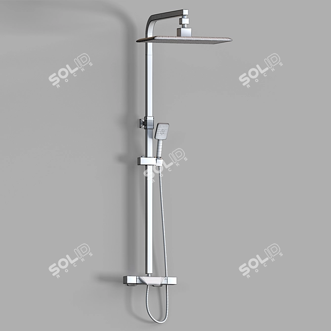 Product Title: Adjustable Height Shower System 3D model image 2