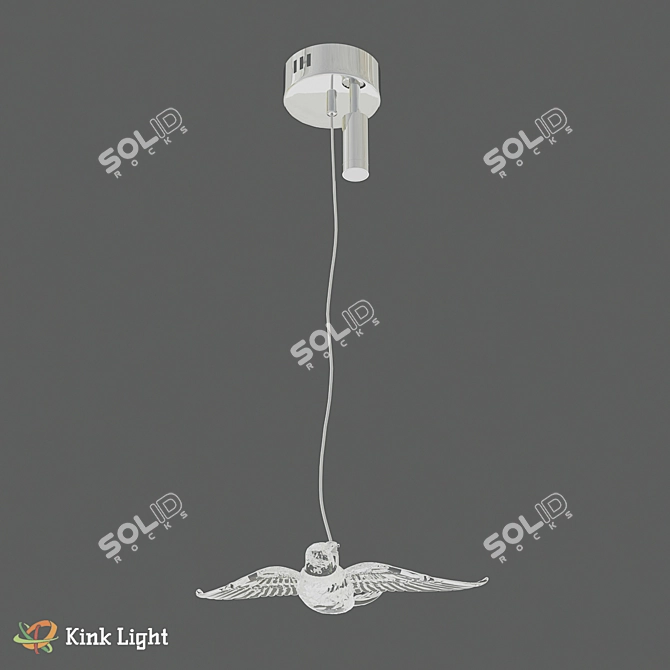 Scandinavian Suspension, 200cm Height, Metal & Glass 3D model image 1
