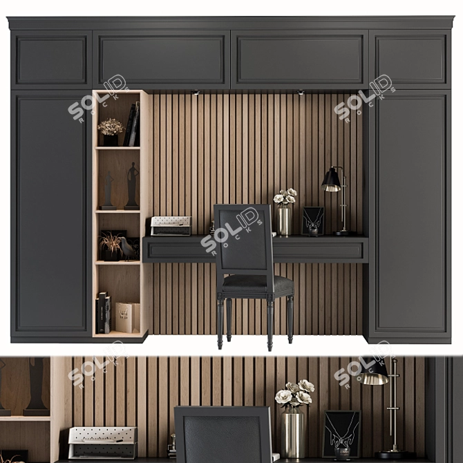 Modern Home Office Furniture Set 3D model image 1