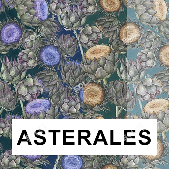 Asterales: High-Quality Vinyl Wallpaper 3D model image 1