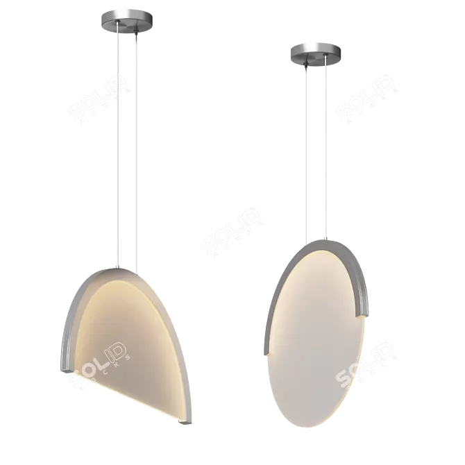 Modern Illuminating Disc Pendant 3D model image 2