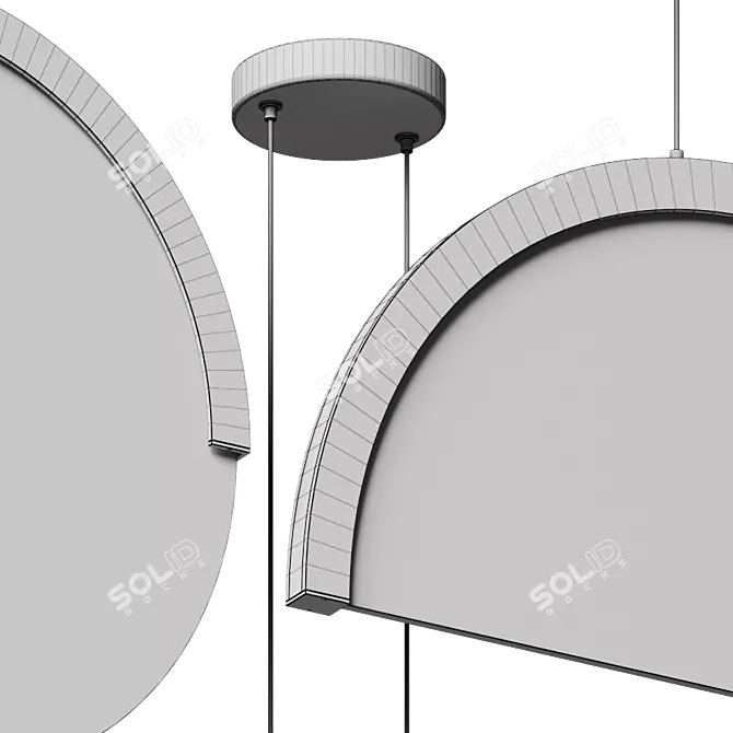 Modern Illuminating Disc Pendant 3D model image 4