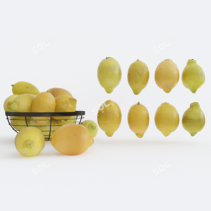 Luscious Lemons: High-Quality 3D Models 3D model image 1