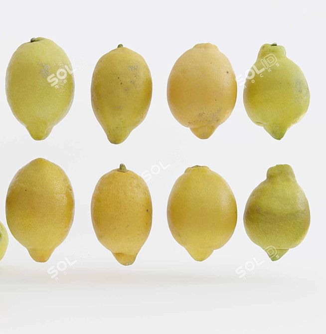 Luscious Lemons: High-Quality 3D Models 3D model image 3