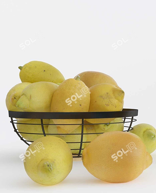 Luscious Lemons: High-Quality 3D Models 3D model image 5