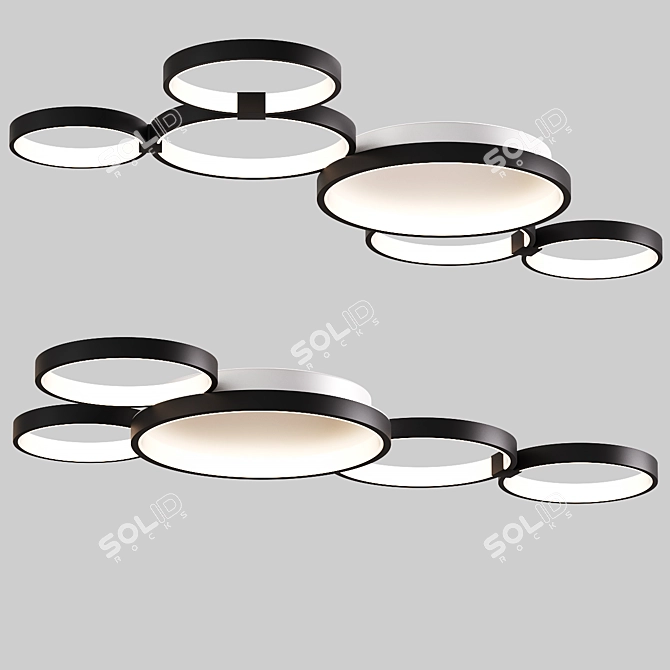 Modern Ring Ceiling Lamp 3D model image 2