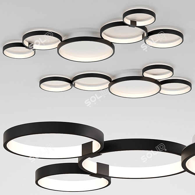 Modern Ring Ceiling Lamp 3D model image 4