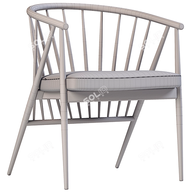 Modern Upholstered Jenny Armchair 3D model image 2