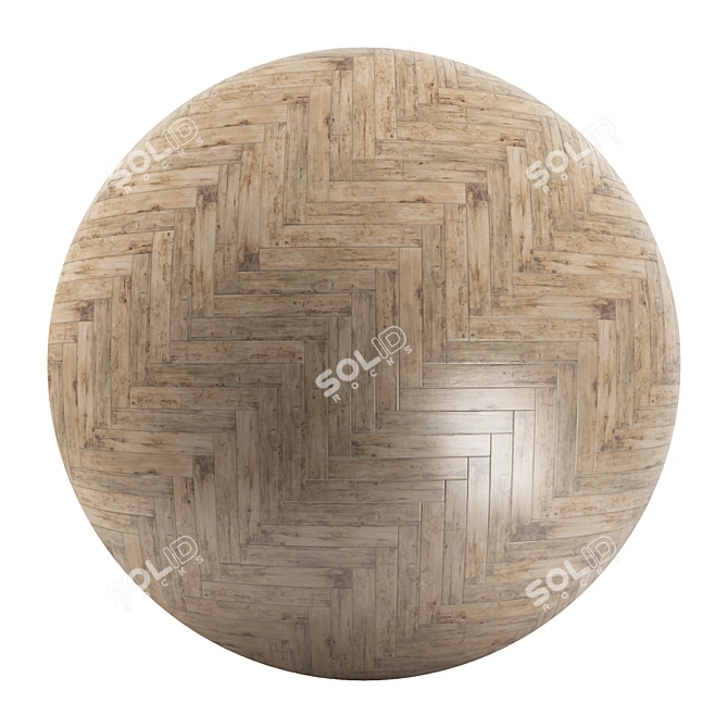 Parquet 08: Standard & Herringbone Patterns, PBR Textures 3D model image 2