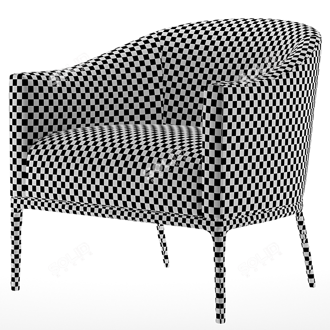 Thaddeus Barrelback Armchair: Sleek and Stylish 3D model image 4