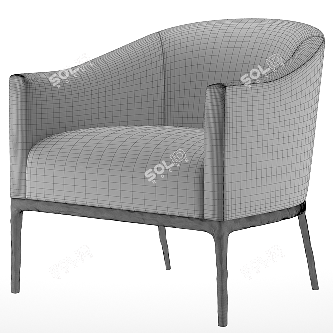 Thaddeus Barrelback Armchair: Sleek and Stylish 3D model image 5