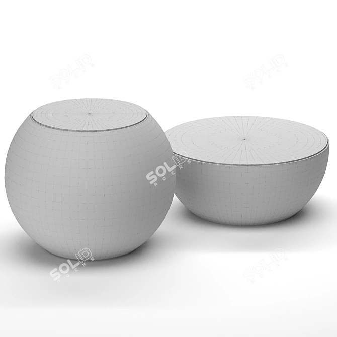 Modern 2-Piece Coffee Table Set 3D model image 4