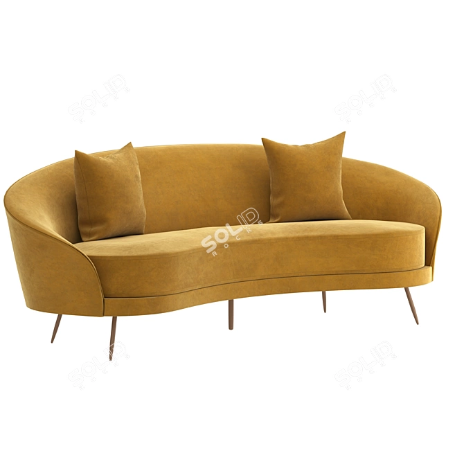 Maisons Yellow Sofa with Pillows 3D model image 1