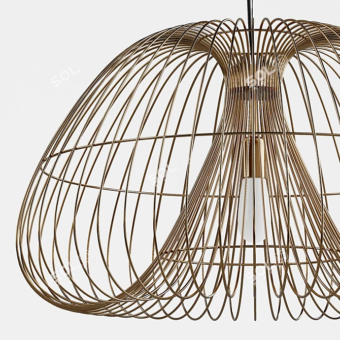 Brass Wire Cosmos Pendant Light 3D model image 4