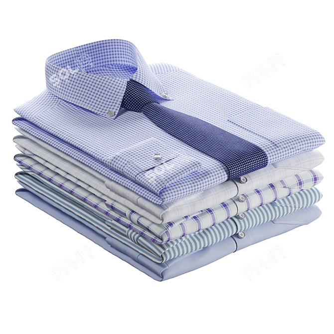 Neatly Folded Shirt Set 3D model image 4