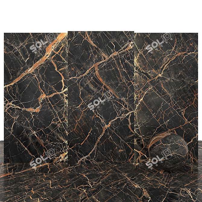 Elegant Alice Black Marble 3D model image 1