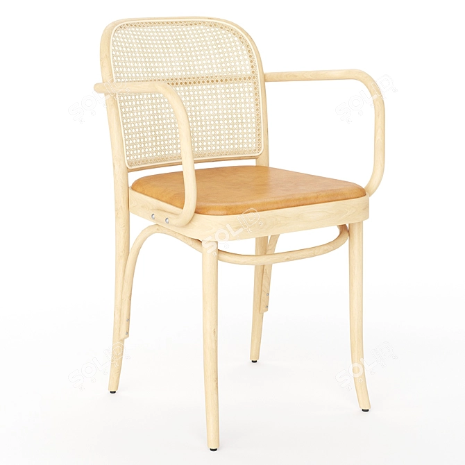 Hoffmann Cane Chair 2: Elegant and Versatile 3D model image 3