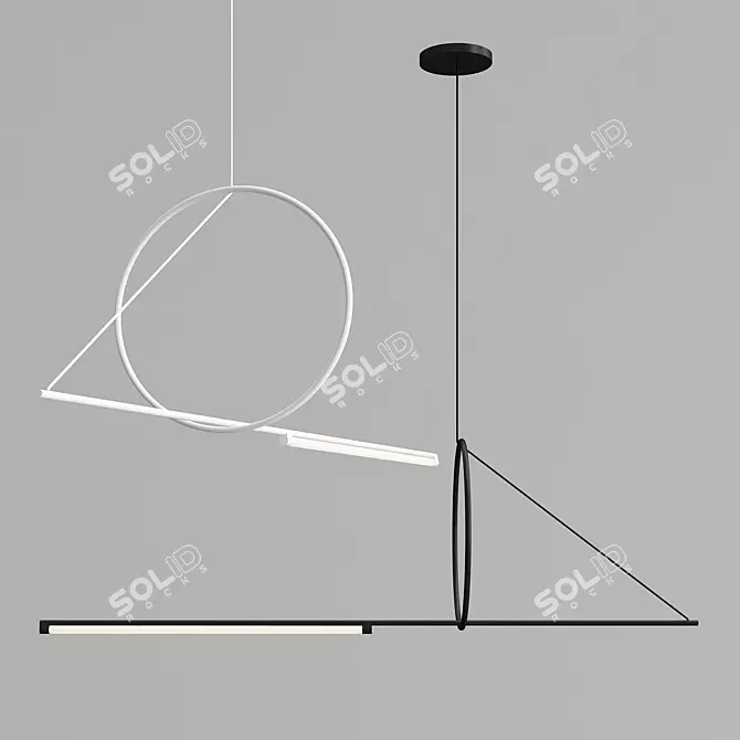 Sleek LED Rod Pendant: SIRIS 3D model image 1