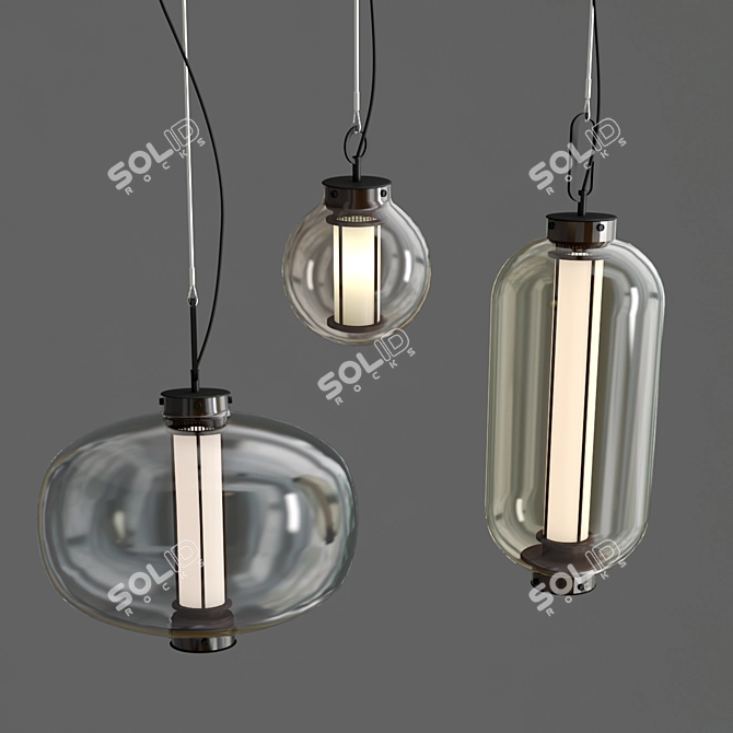 Elegant Minimalist Pendant Light 3D model image 2