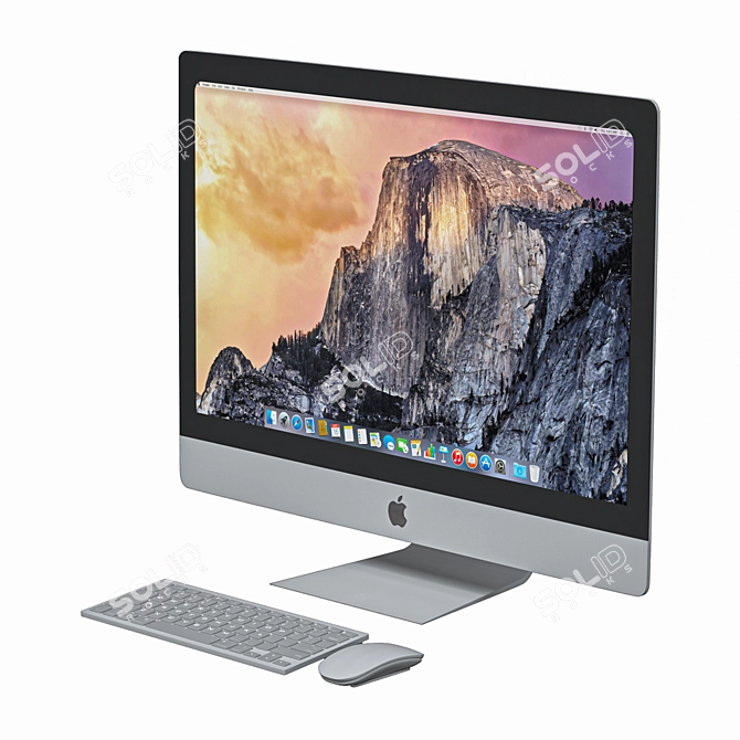 27" Apple iMac Set: Monoblock Computer with Keyboard, Mouse 3D model image 1