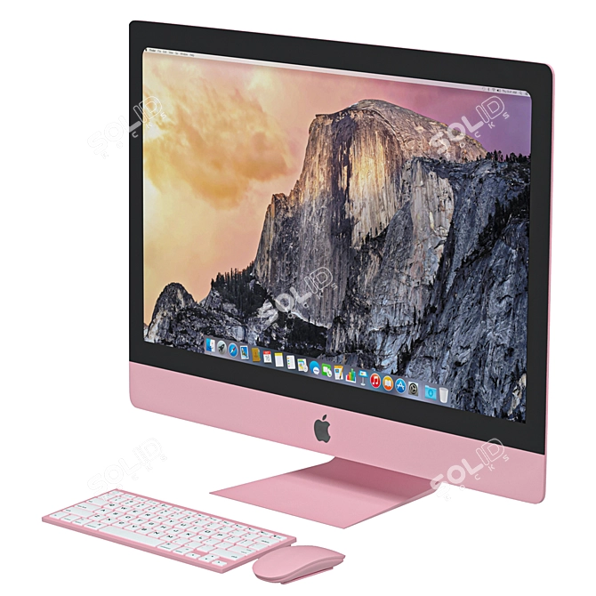 27" Apple iMac Set: Monoblock Computer with Keyboard, Mouse 3D model image 3