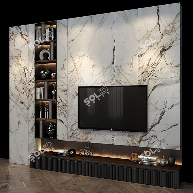 Modern TV Shelf 0332 3D model image 3