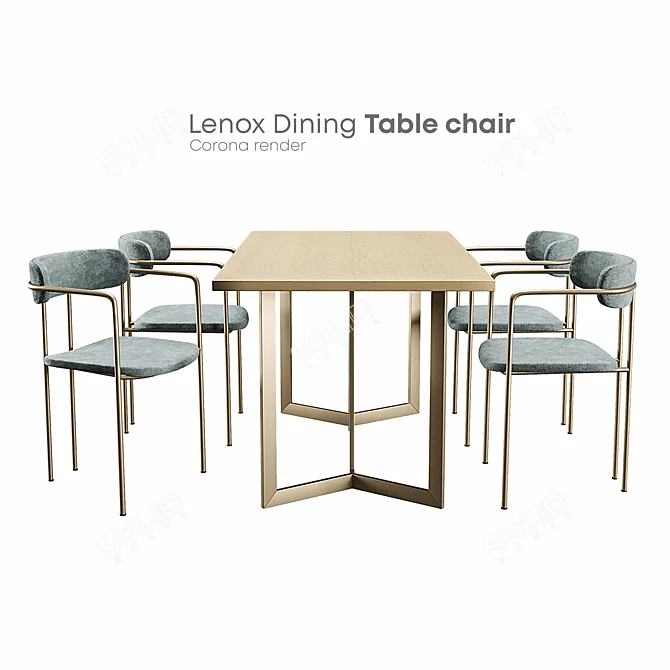 Sleek Lenox Dining Chair 3D model image 4