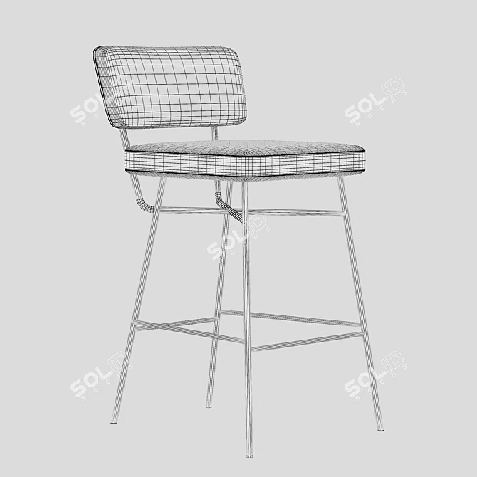 Elegant Orfeo Bar Stool 3D model image 4