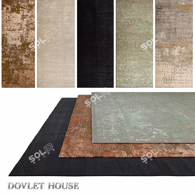 Luxury Dovlet House Carpets - Set of 5 (694) 3D model image 1