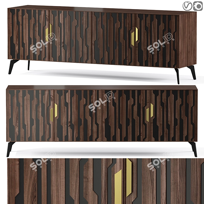 Modern Louisa Sideboard: Functional Elegance 3D model image 1