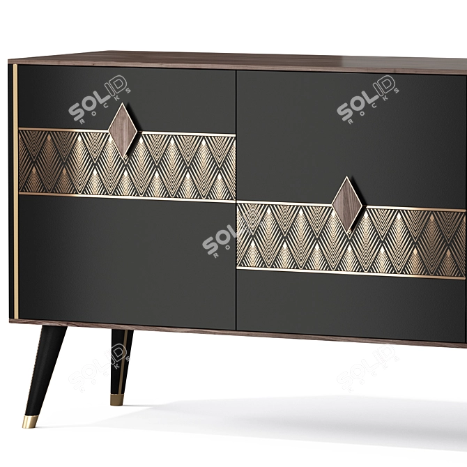 Luxury Diamond Sideboard 3D model image 2