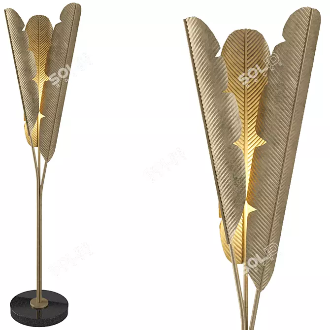 Eichholtz Plantain Floor Lamp: Modern Elegance 3D model image 1