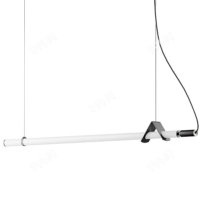 Sleek Minimalist Tube Chandelier 3D model image 1