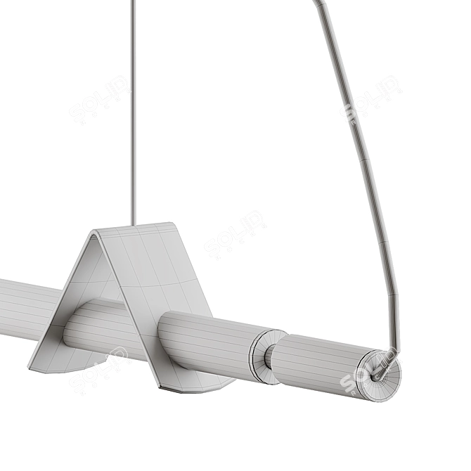 Sleek Minimalist Tube Chandelier 3D model image 5