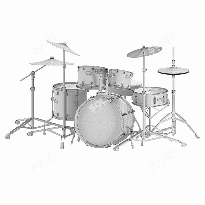 Pearl DMP905/C213 Drum Set: 5-Piece Configuration 3D model image 5