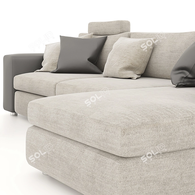 Modern L-Shaped Sofa Set 3D model image 5