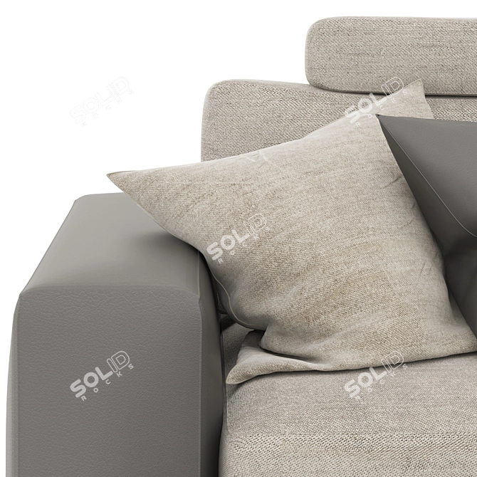 Modern L-Shaped Sofa Set 3D model image 10
