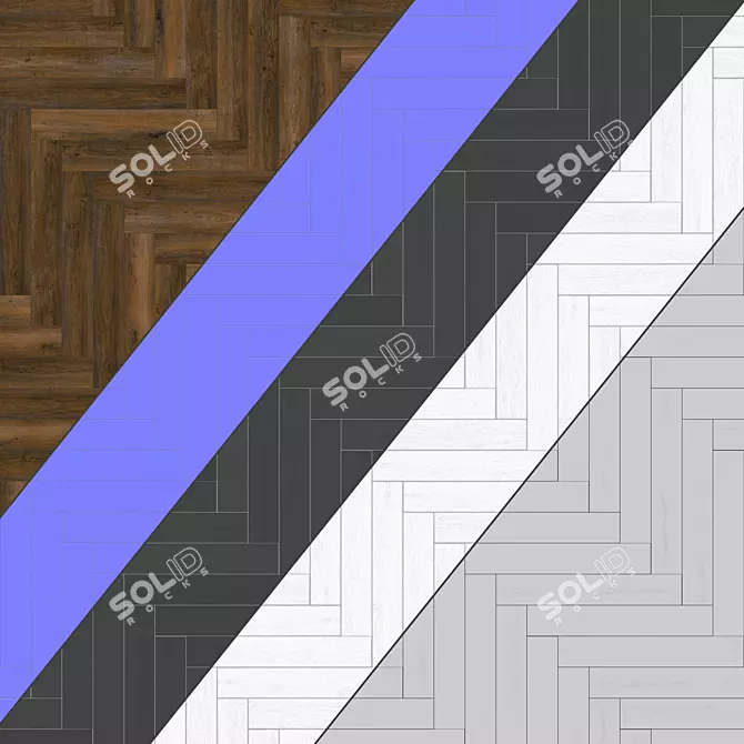 Elegant Parquet Flooring: Standard & Herringbone design, PBR, 4k, seamless 3D model image 4