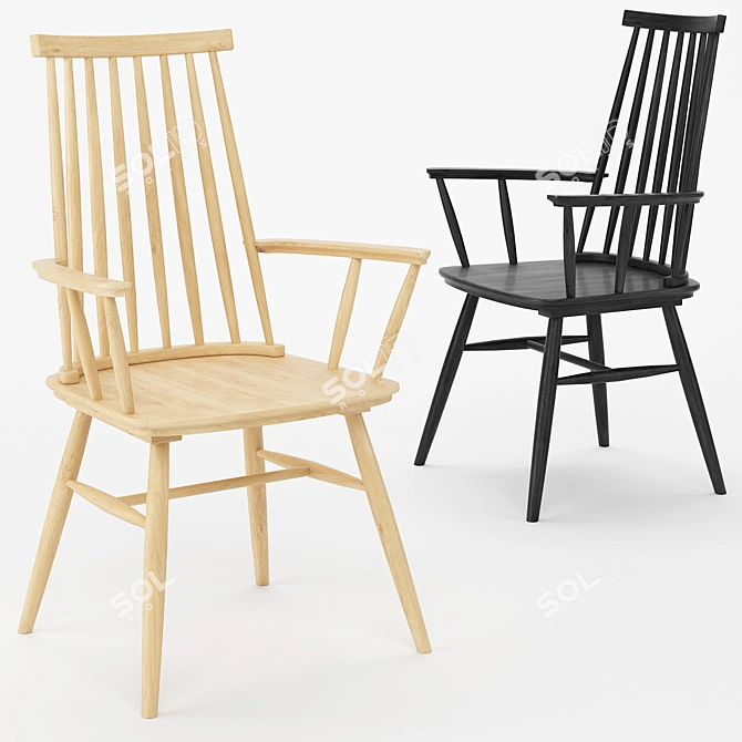 Classic Windsor Chair: Elegant and Versatile 3D model image 2