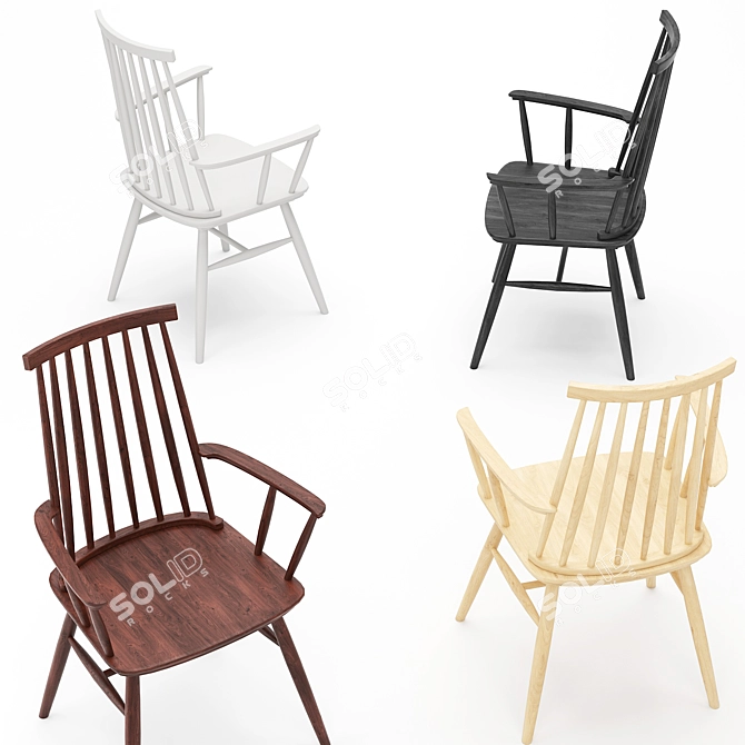 Classic Windsor Chair: Elegant and Versatile 3D model image 3