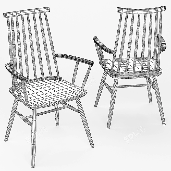Classic Windsor Chair: Elegant and Versatile 3D model image 5