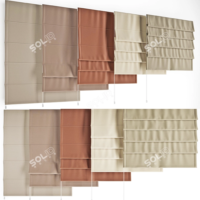 Elegant Roman Shades: High Quality Model 3D model image 1