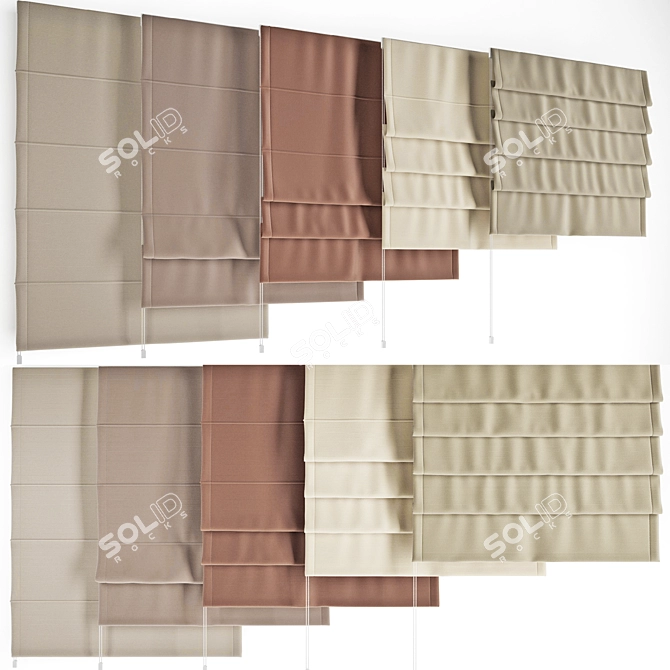 Elegant Roman Shades: High Quality Model 3D model image 6