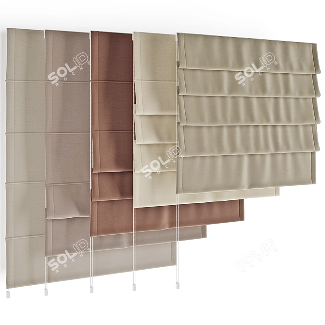 Elegant Roman Shades: High Quality Model 3D model image 7