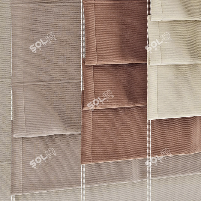 Elegant Roman Shades: High Quality Model 3D model image 8