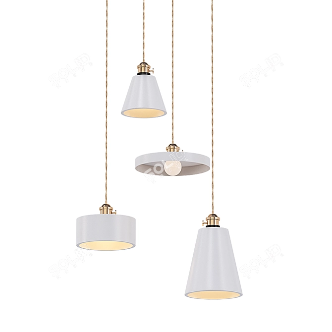 Sleek Concrete LED Pendant Light 3D model image 1