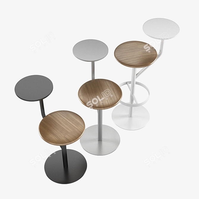 Lapalma Aaron Stool: Stylish Swivel Seating 3D model image 2