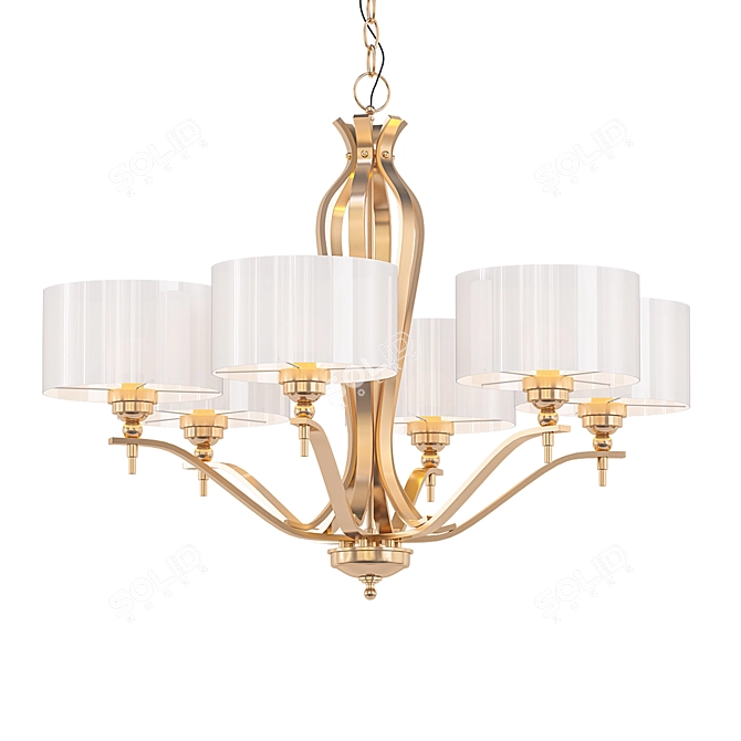 Gilded Elegance: Stiffel Parlene Chandelier 3D model image 1