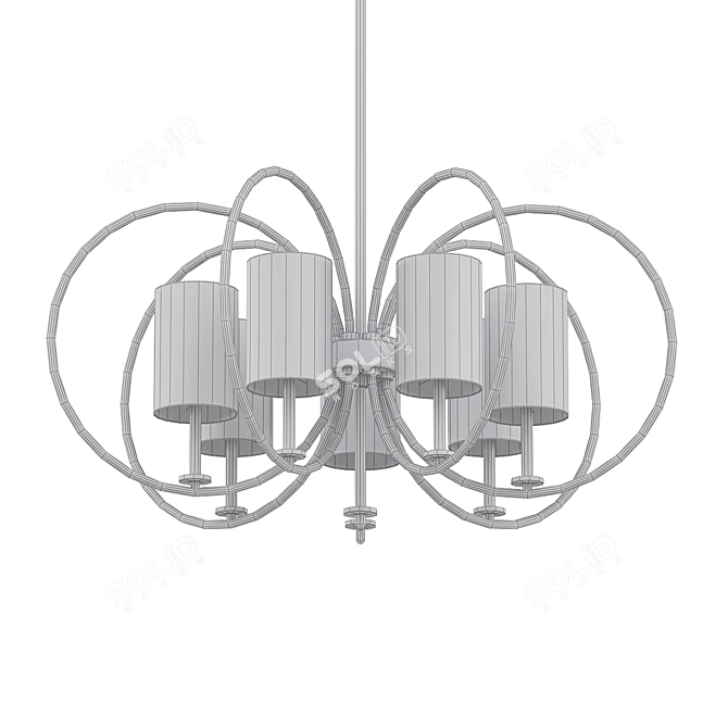 Aged Brass 7-Light Chandelier: Maxim Meridian 3D model image 2