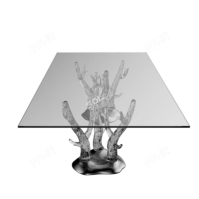 Reflex Angelo Corallo 72: Glamorous Glass Dining Table 3D model image 2